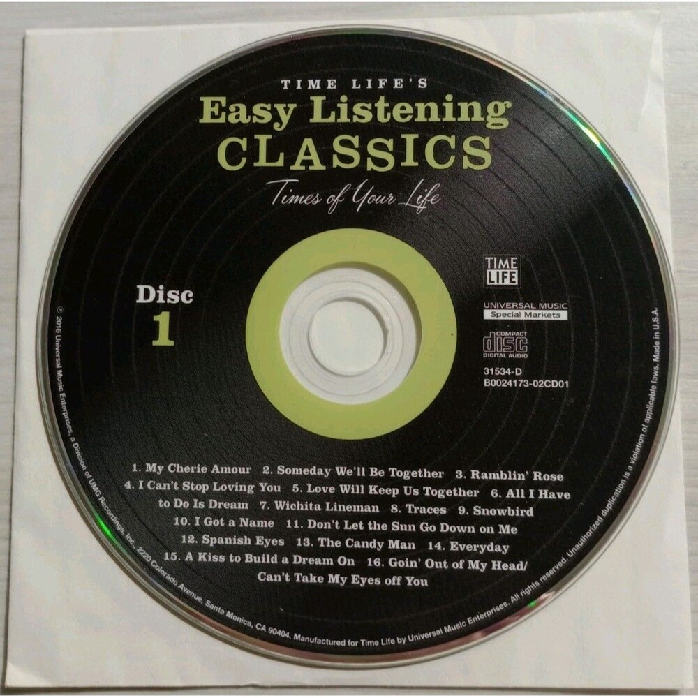 Easy Listening Classics Times Of Your Life by Various Artists (CD, 2016) Disk 1